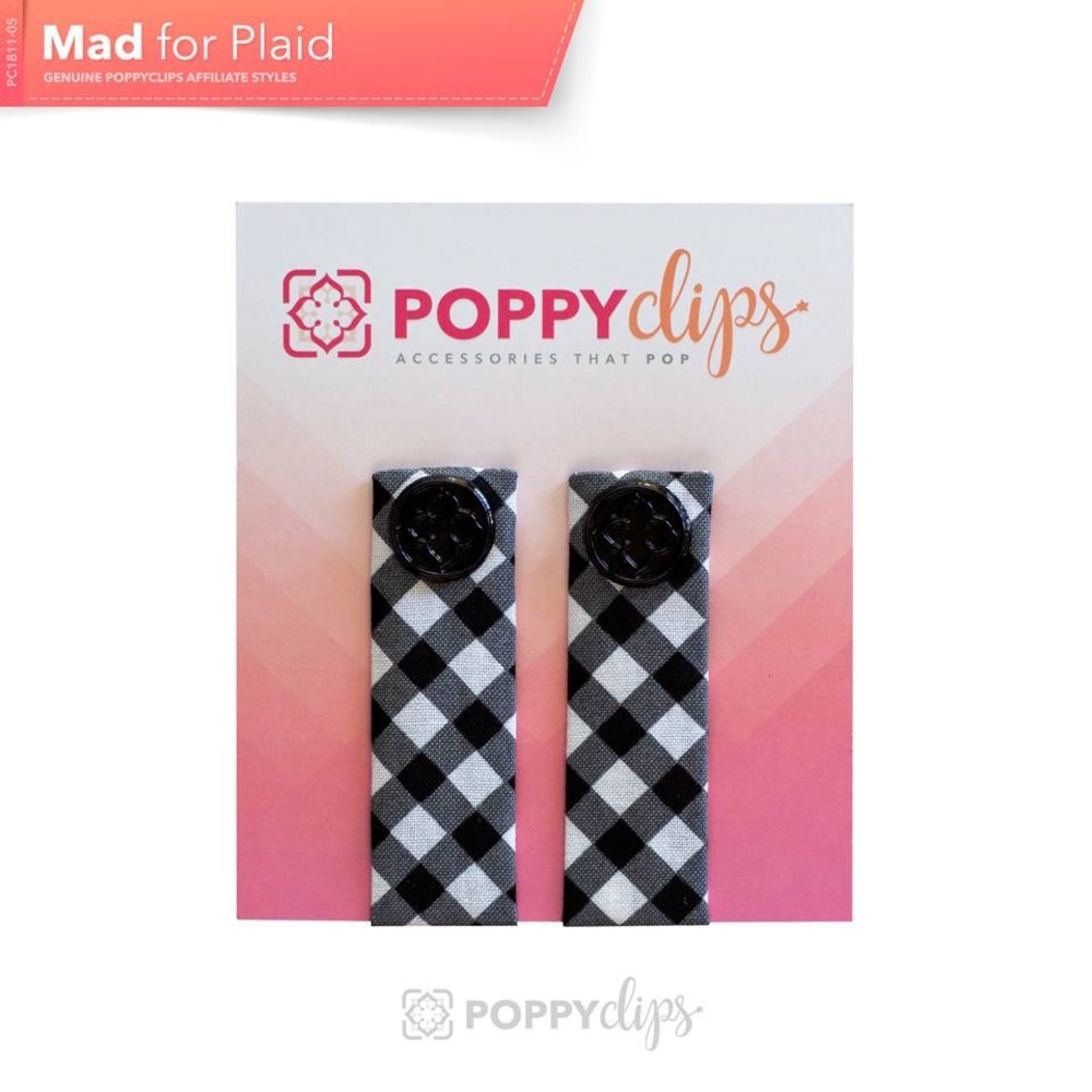 Black Plaid PoppyClips